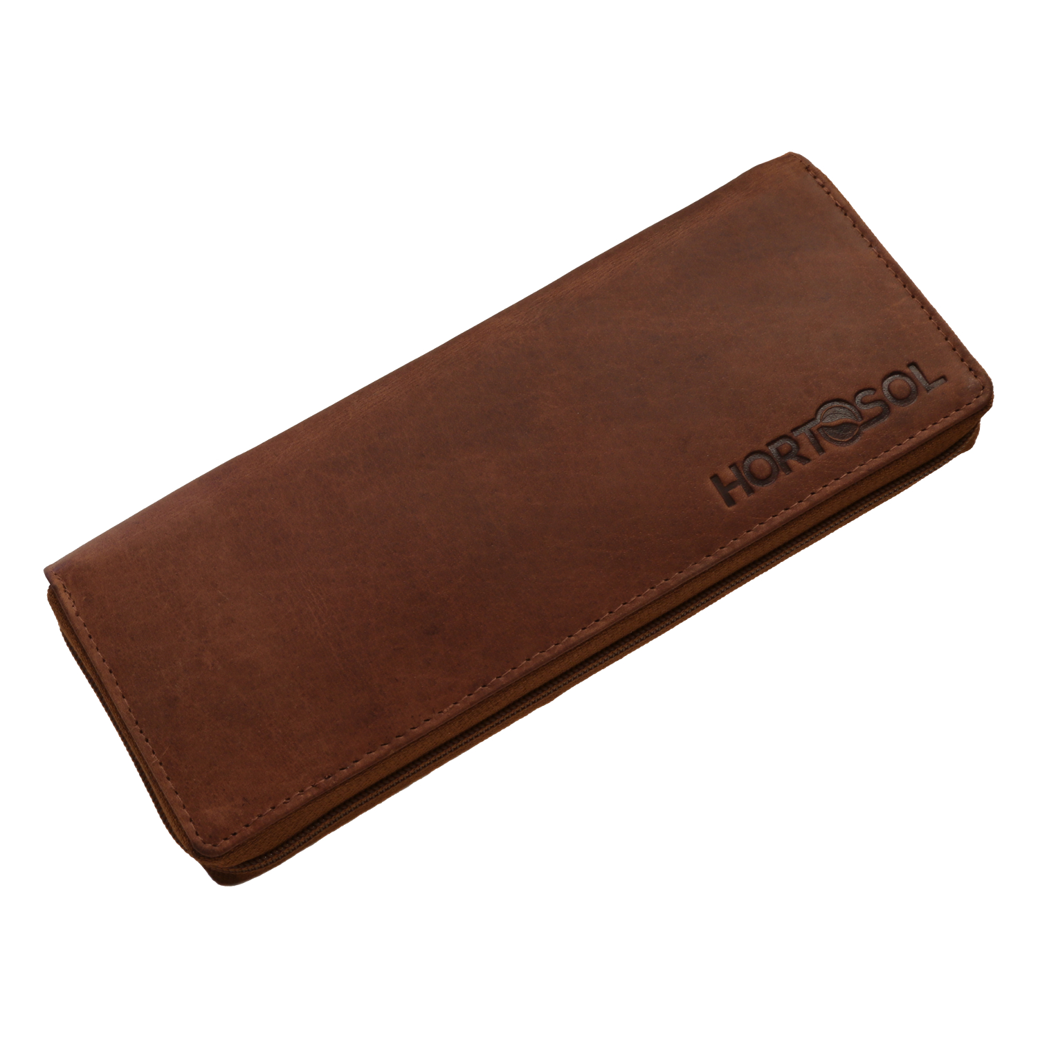 HORTOSOL HAVANNA Genuine leather pouch Purse brown Cig Case Rolling Kit 